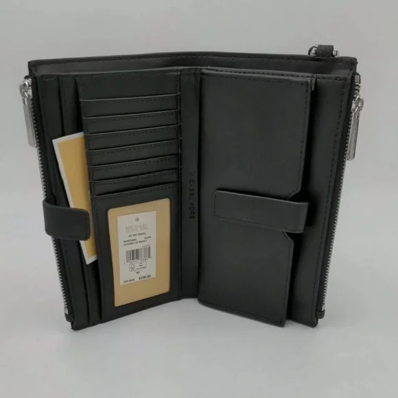 Michael Kors Jet Set Travel Double Zip
PVC Leather Wristlet Signature Black - Picture 3 of 4